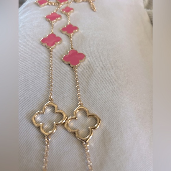 NYC PINK & GOLD TONE STATEMENT NECKLACE NWOT - Picture 6 of 12
